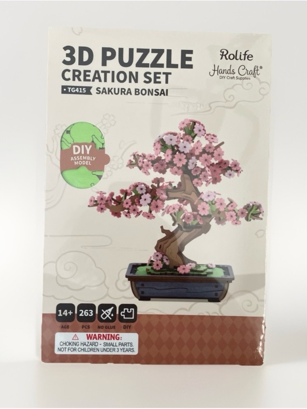 Rolife Sakura Bonsai 3D Puzzle Model Kit - Pink